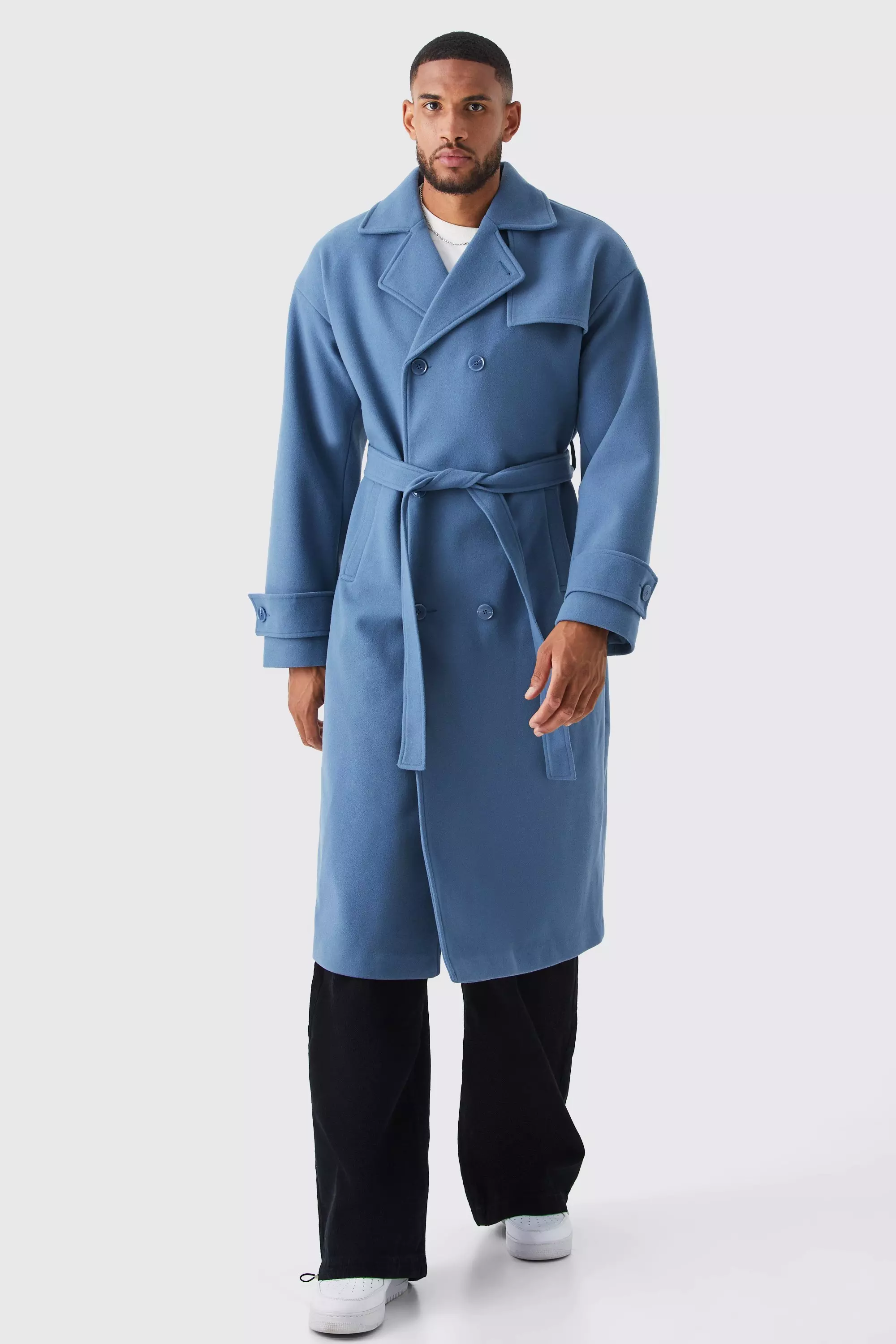 Big and tall top duster trench coat